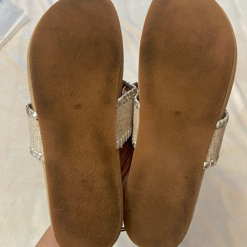 Jack Rogers Tan and metallic Silver thong flip-flop Sandals - Picture 5 of 6